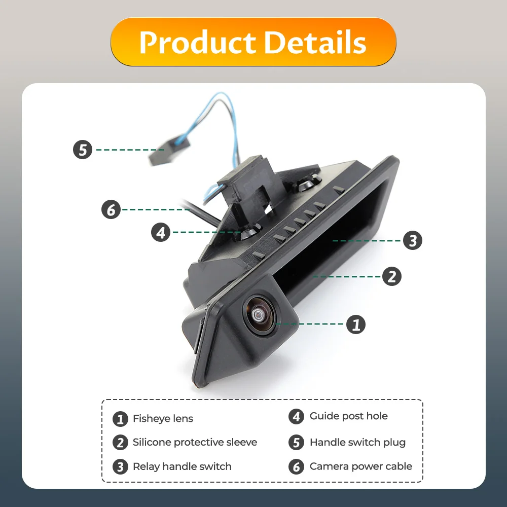 Автомобильная HD AHD 1080P объектив рыбий глаз камера заднего резервного багажника с
