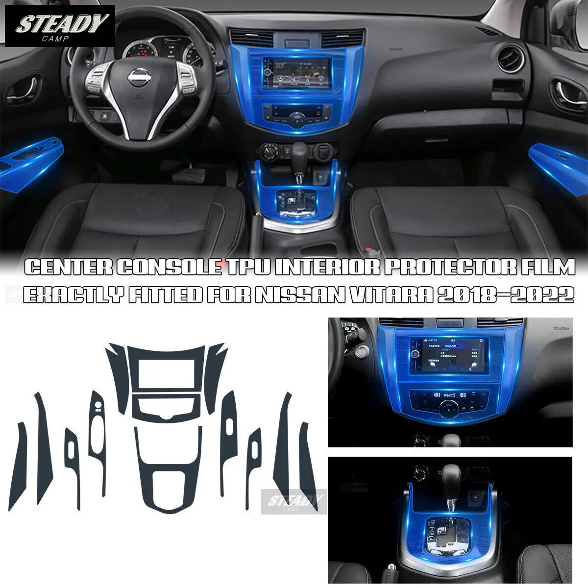 

For Nissan Vitara 2018-2021 2022 Car Interior Center Console Transparent TPU Protective Film Anti-scratch Repair Accessories