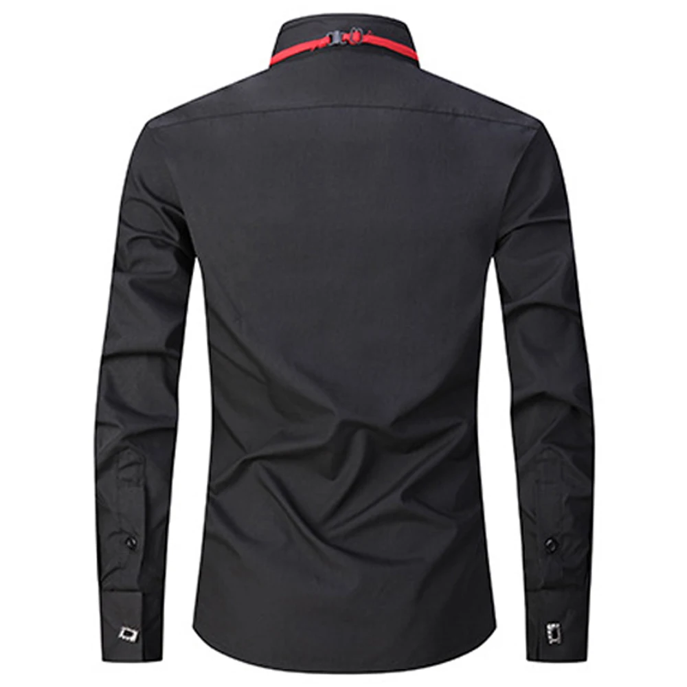 2022 Married Shirt Man Swallows Dress Suit Shirt Cufflinks Plus 6XL Wedding Shirt Long-sleeved Business Mans Party Shirts Spring