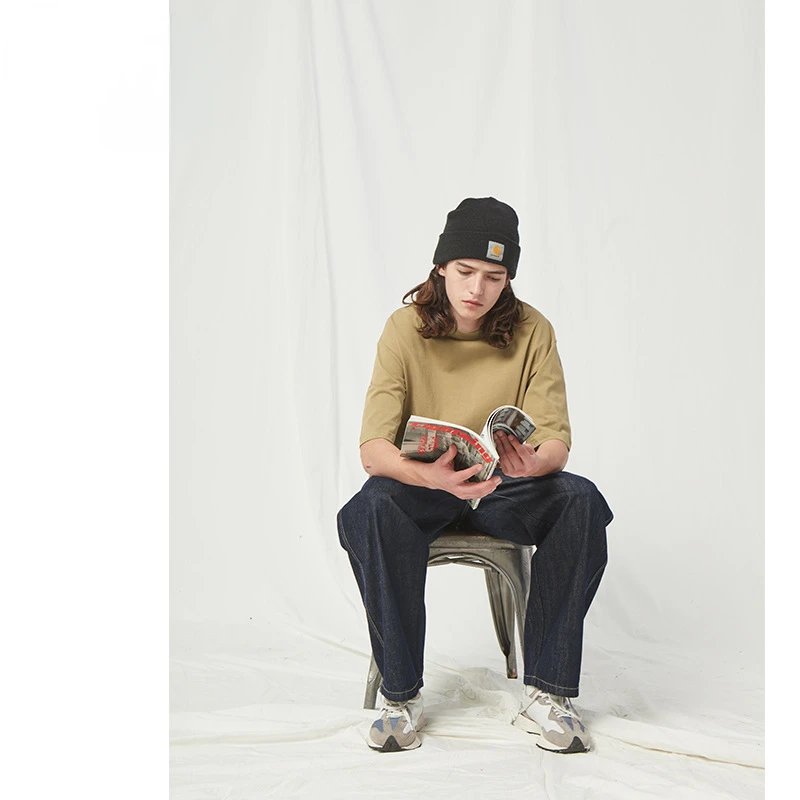 2023 New High Quality Summer New Japanese Loose Fashion Brand Casual Straight Dark Basic Jeans Men and Women Trousers  Fashion