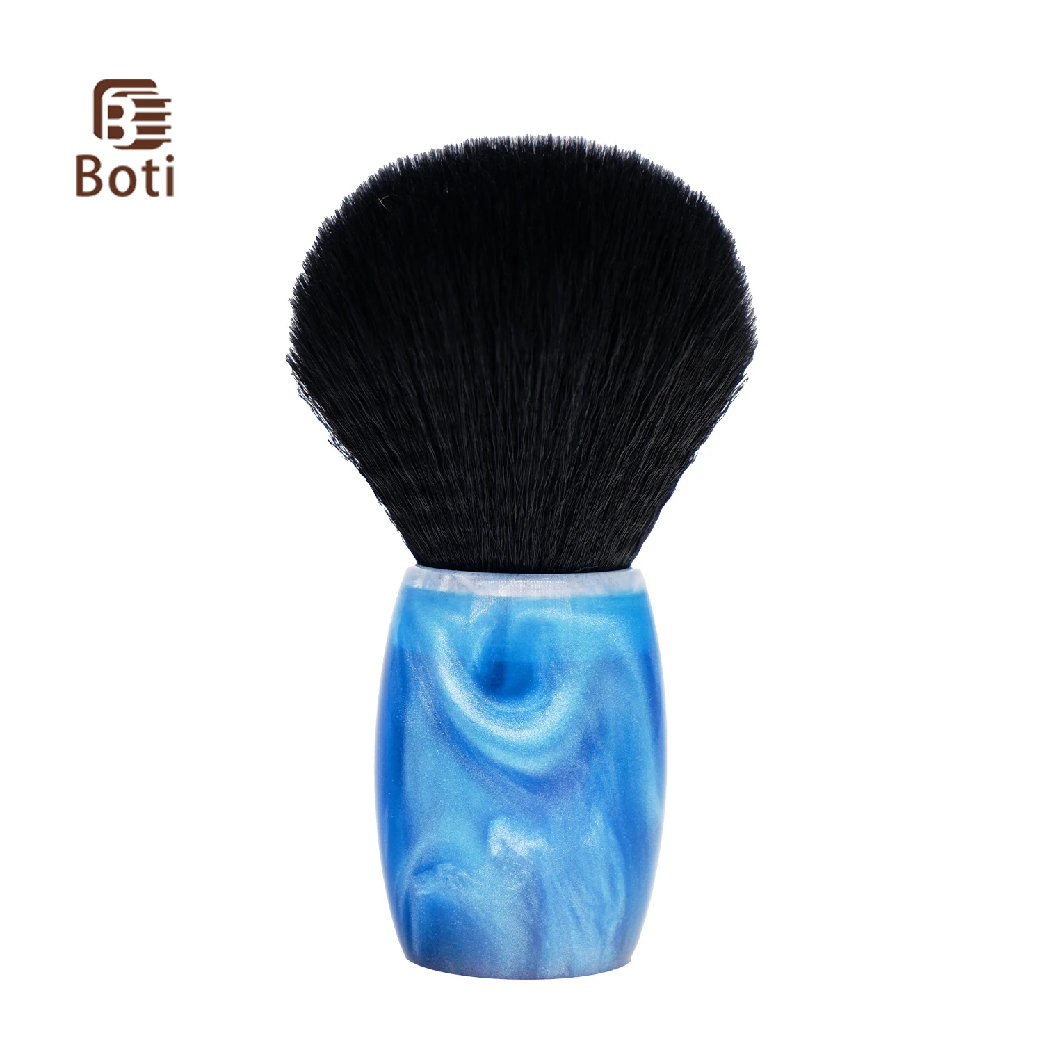 Boti Shaving Brush Pure Black Synthetic Hair Knot and Star Sea Resin Handle Men's Beauty Beard Tools
