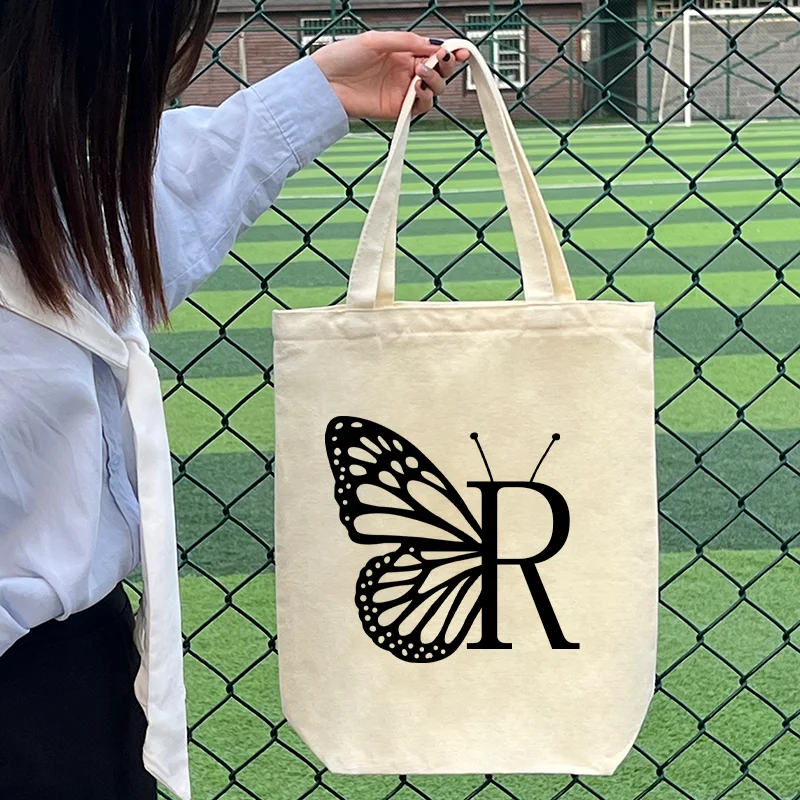 2022 New Customize Butterfly Monogram Casual Shopping Bag Shoulder Canvas Bags With Zipper Large Capacity Wild Messenger Summer