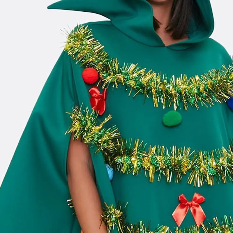 

New Christmas Women's Tree Skirt Hooded Cloak 3D Performance Apparel anime final fantasy love live cosplays up inflatable