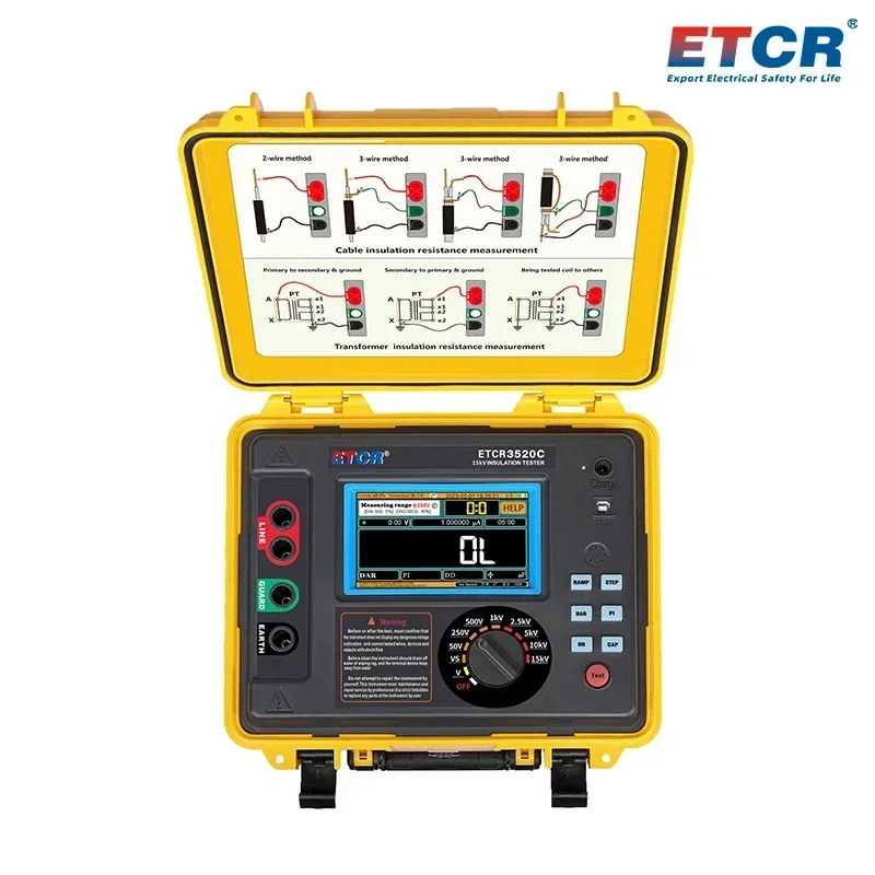 ETCR3520C Измеритель сопротивления изоляции высокого напряжения с USB-приемником