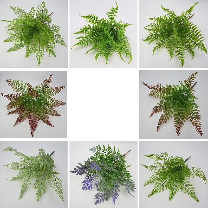 

Multi Fork Artificial Plants Simulation Grass Plastic Ferns Green Leaves Fake Flower Plant Wedding Home Decoration Table Decors