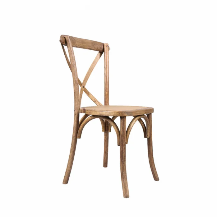 

Manufacture Supply Wholesale Cross Back Hotel Chair Wooden Wedding Crossback Chairs Rentals for Events Party Banquet