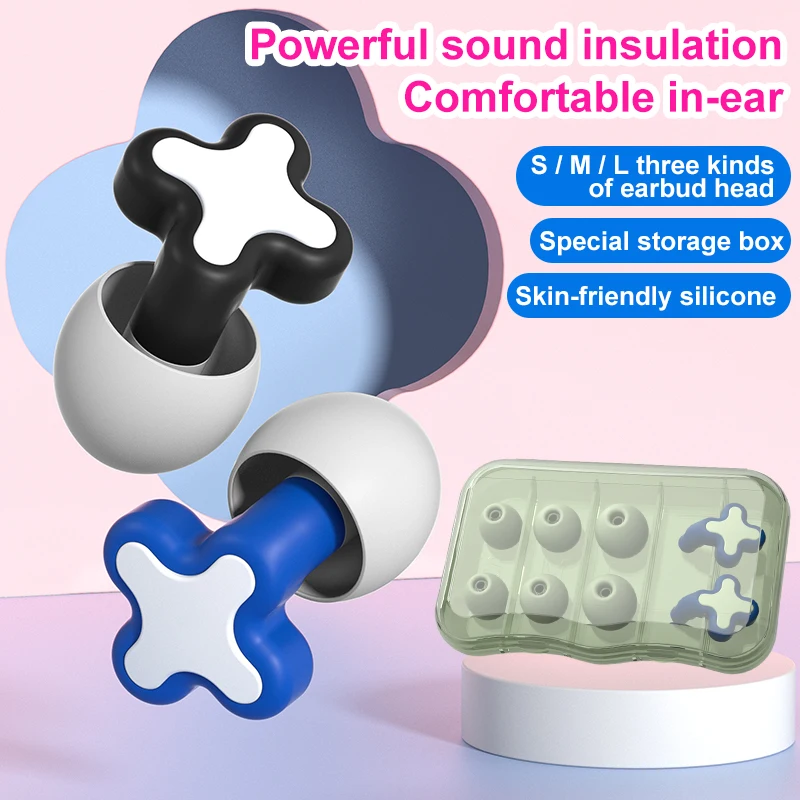

1 Set Four-leaf Sleeping Ear Plugs Waterproof Sound Insulation Anti Noise Ear Protector Lightweight Portable for Swimming Home