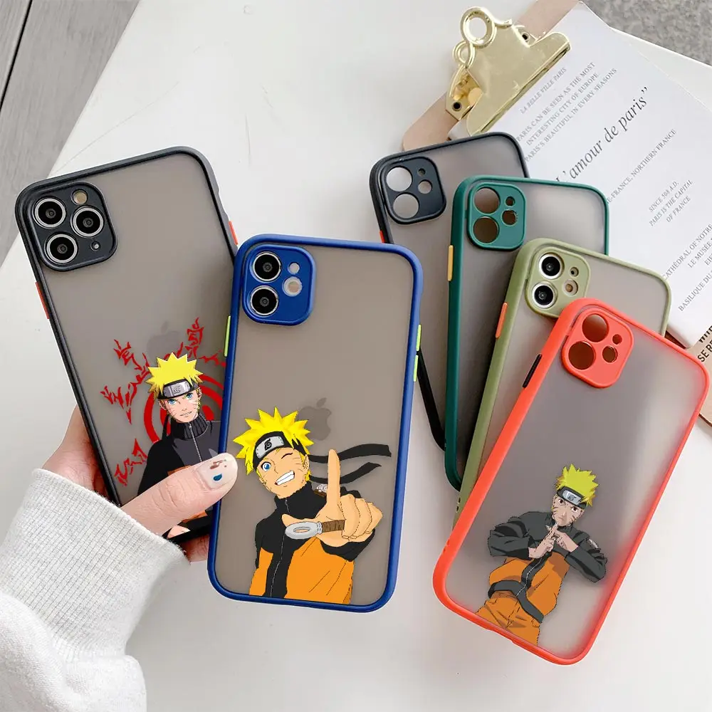 

Anime Naruto Uzumaki 3D Matte Case For Apple iPhone 13 12 11 XR XS X 8 7 Pro Plus Max Mini Skin Feeling Cases Capa Coques Shell