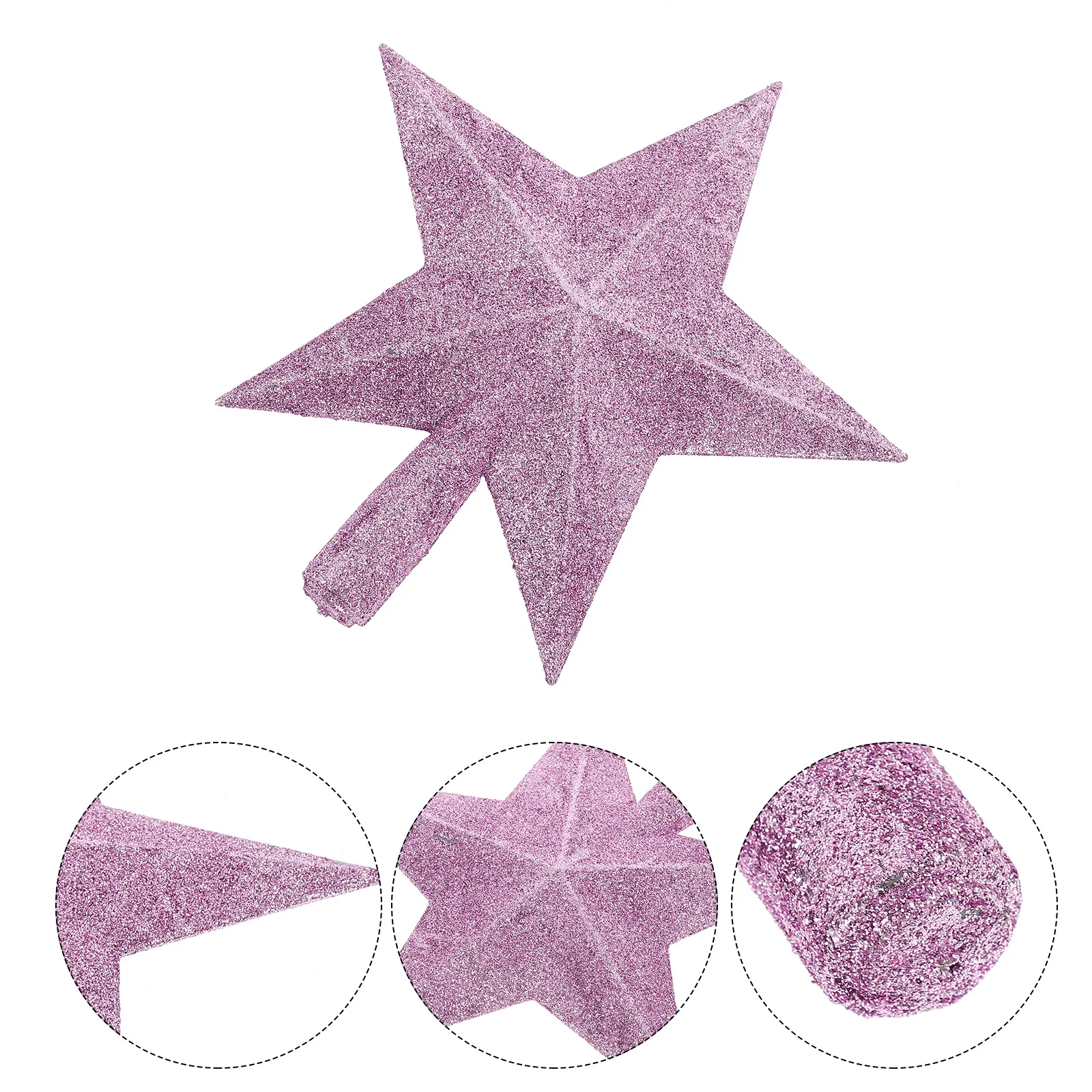 Бархатные рождественские елки Звездный цилиндр Мини-топпер Розовый орнамент