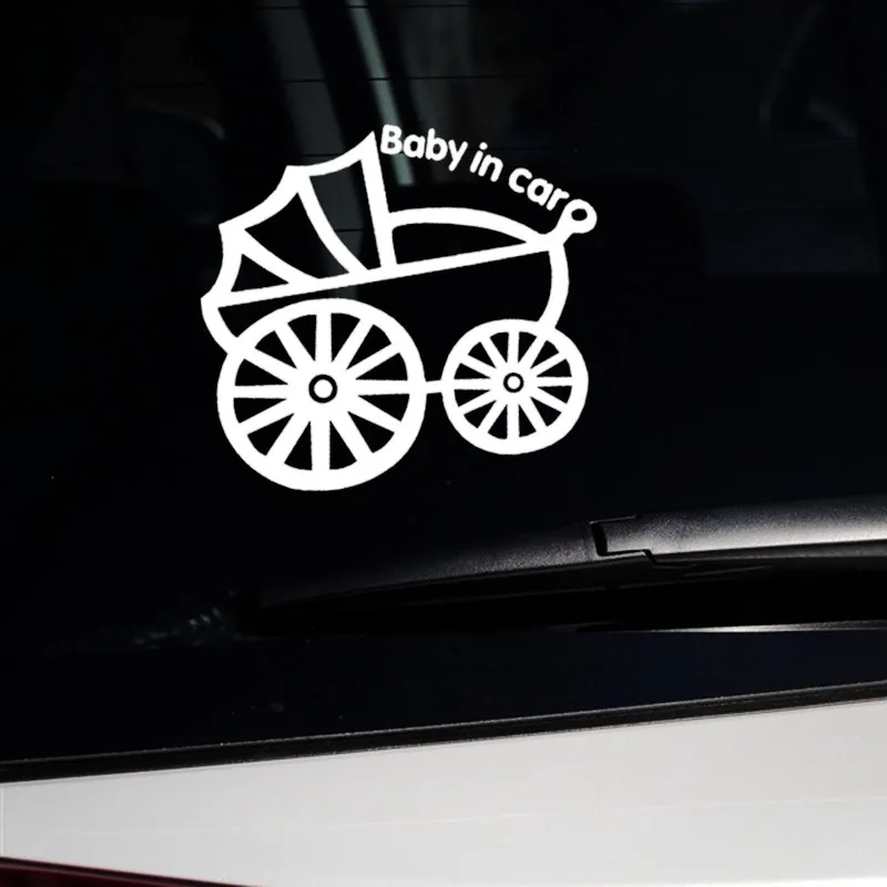 

Car Stickers Baby In Car On Board Carriage Lovely Reflective Decoration For Trunk Windshield Window Bumper D40