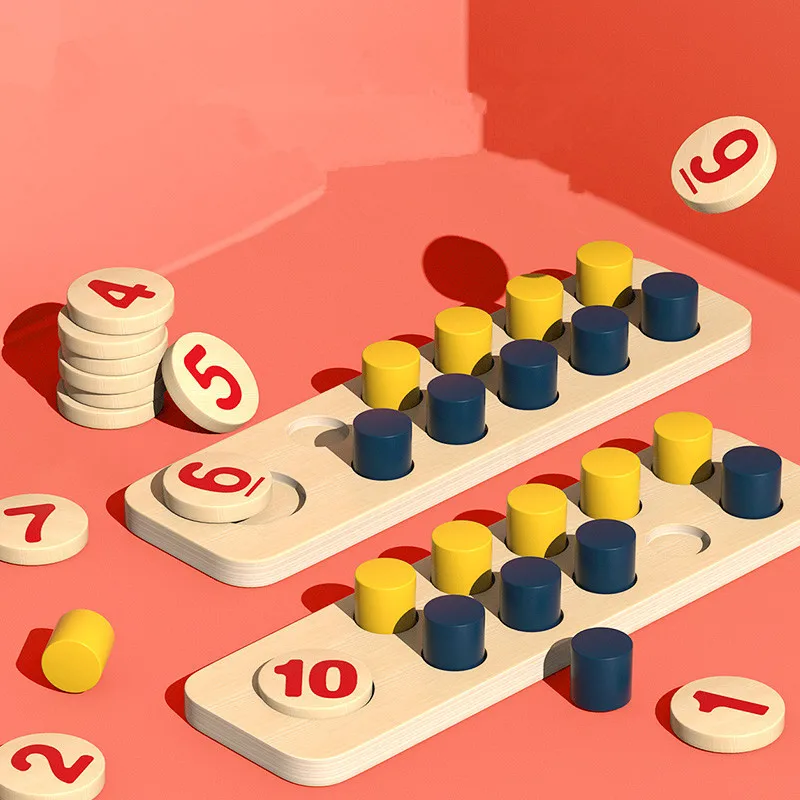 Детская математическая игрушка деревянная игра Монтессори десять рамок доски