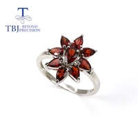 mozambique garnet natural gemstone ring 925 sterling silver fashion design fine jewelry for women gift