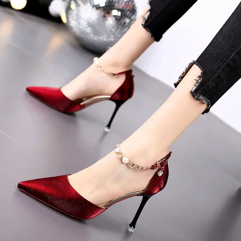 

Moccasin Elegant Woman Shoes for Women Heels Fashion Women's Sandals 2022 Summer Small Heel Pumps Shoe High Spring Trend Lolita