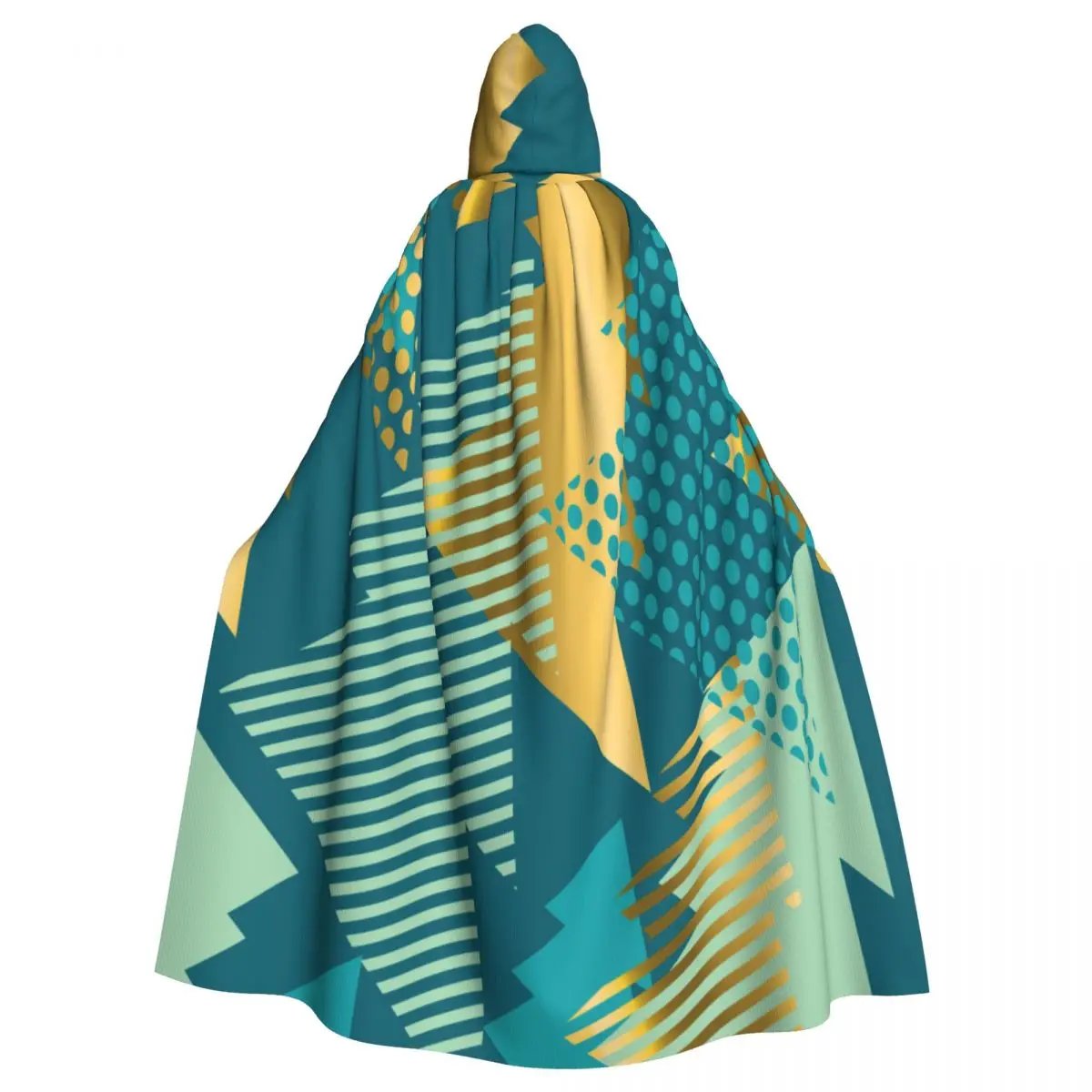 

Unisex Adult Geometric Xmas Tree Cloak with Hood Long Witch Costume Cosplay