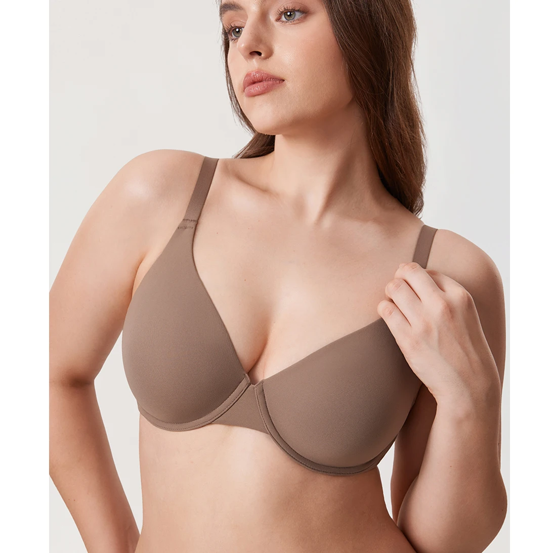 Женский бюстгальтер Inbarely Plus с глубоким вырезом полное покрытие большие размеры