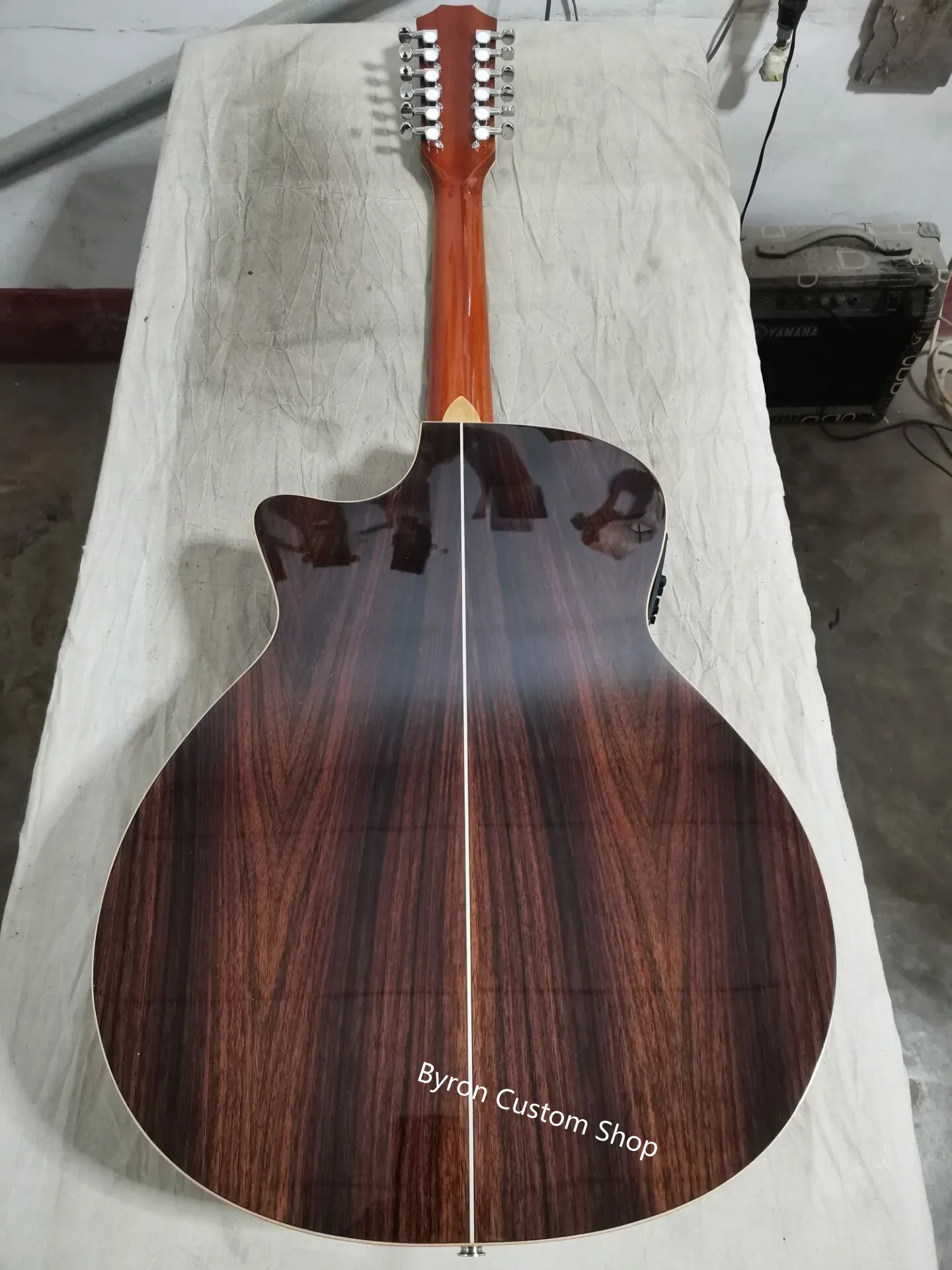 Бесплатная доставка, профессиональная полноразмерная гитара GA, 40 дюймов, 12 струн, Модернизированная гитара AAAA, одна головка из эбенового дерева, подставка, акустическая