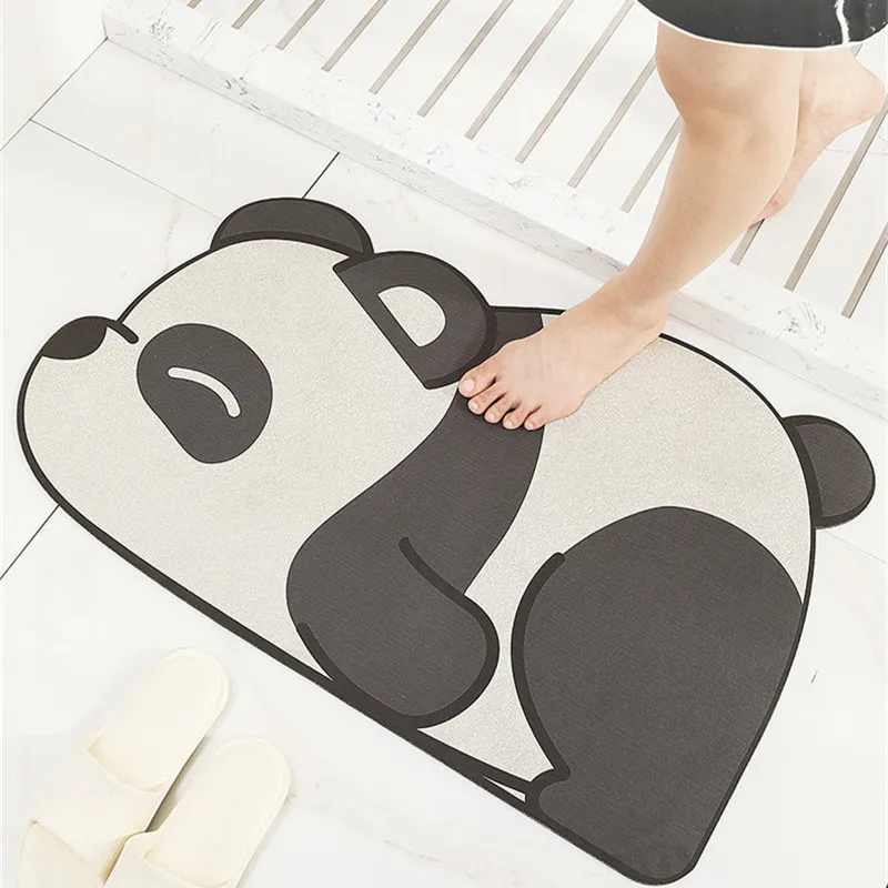 

Cartoon Animal Shape Bathroom Door Anti-slip Household Kitchen Entrance Absorbent Floor Mat Toilet Quick-drying Pad