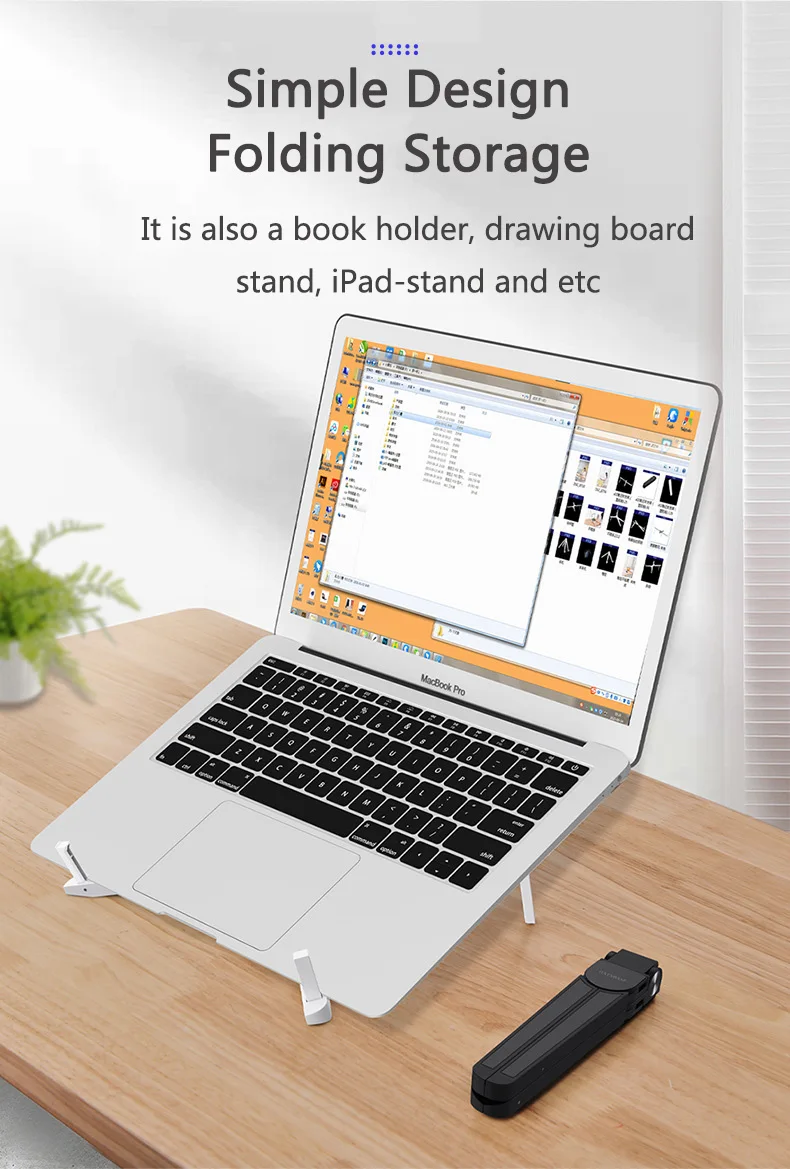 

Складной Настольный держатель для Mac Macbook, настольная подставка для хранения, подставка для ноутбука, поддержка планшета, портативный ленивый кронштейн