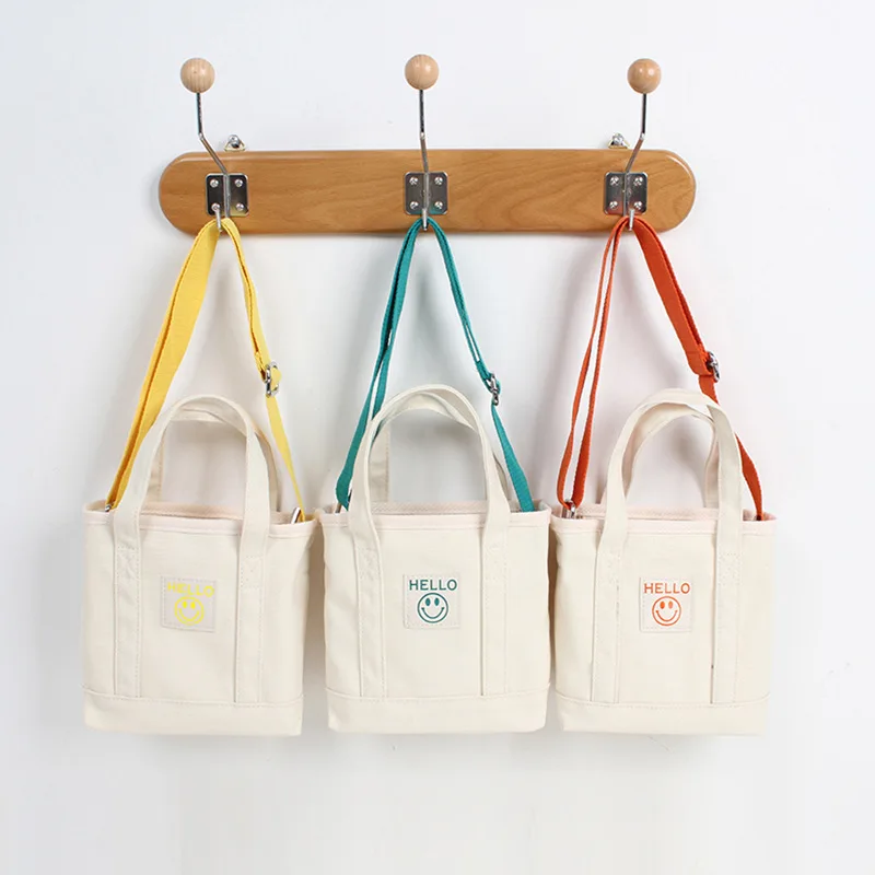 

Simple Style Plain Solid Color Children's Bag For Boys And Girls Canvas Handbag Kids Casual Bags Fashion Accessories Outdoor