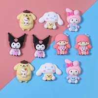 6pcs kawaii sanrio patch cinnamoroll hello kittys my melody anime cute cartoon resin accessories diy material toys for girl gift
