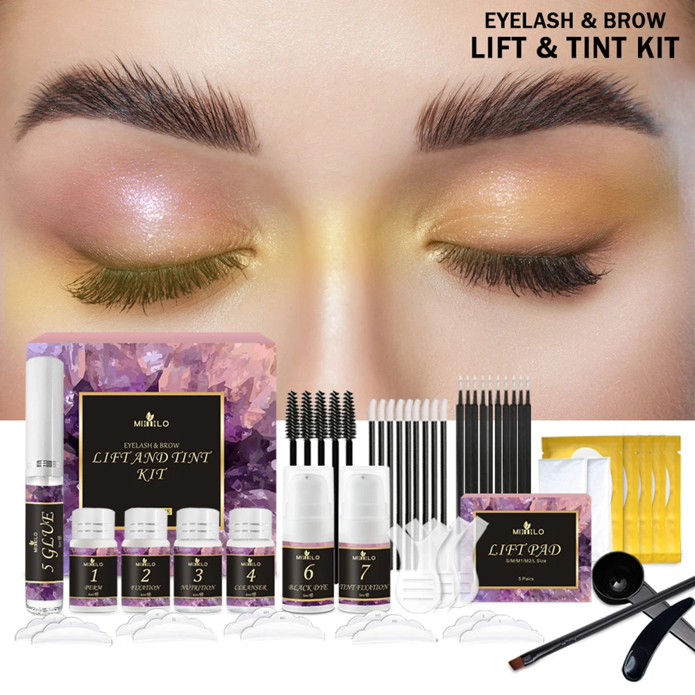 Wimper Lifting En Tint Kit Semi-Permanente Brow Lift Permanenten Instant Voller Wimpers Lifting Wimpers Lamineren Kit Eye Make-Up