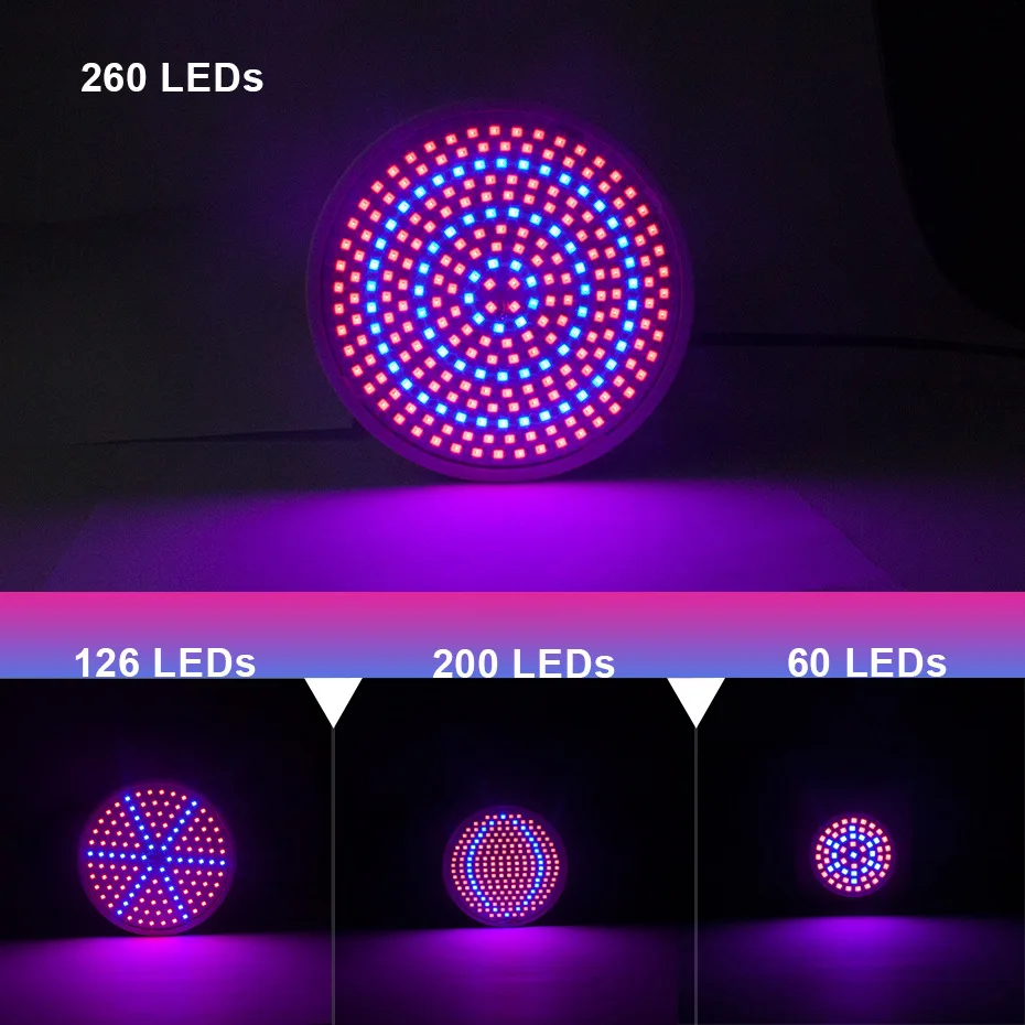 Grow Light E27 LED  Full Spectrum Greenhouse 126 200 300leds LED Growing Lights For Indoor Hydroponics Plant Bulb Phyto Lamp