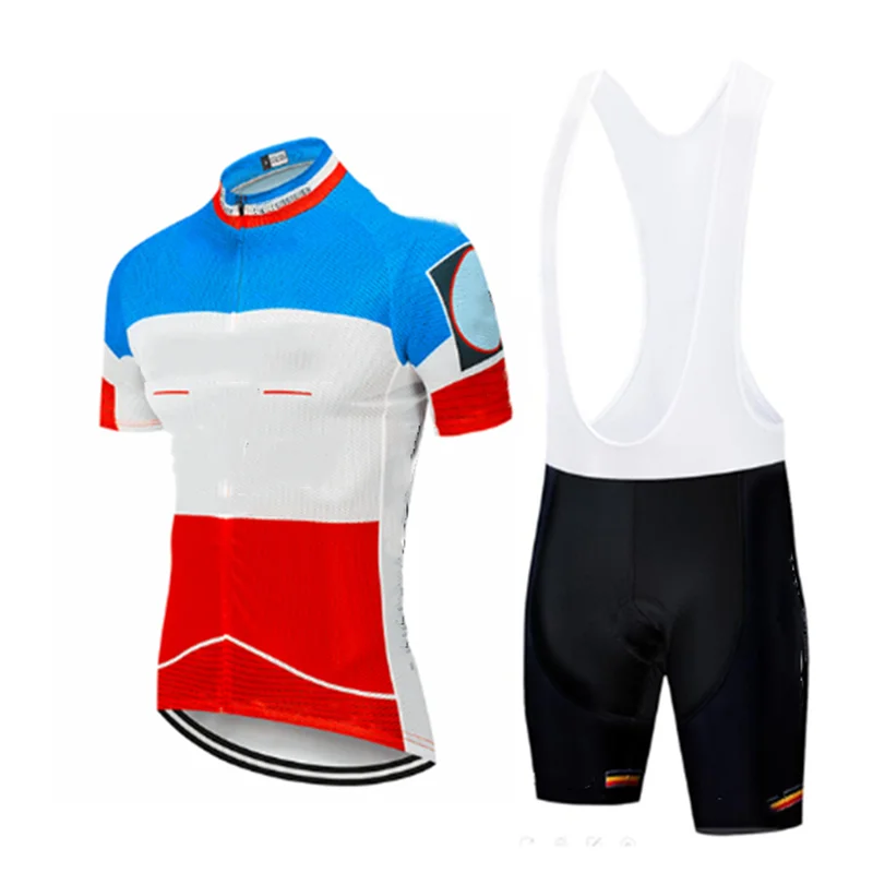 

Мужская велосипедная Джерси с коротким рукавом и нагрудником, новинка 2021, комплект для велоспорта, дышащая велосипедная форма, спортивный к...