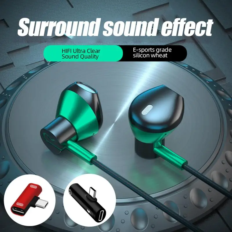 

RYRA L Jack Magnetic Suction Wired Gaming Headset HiFi Bass Stereo 3.5mm Type-C Music Headset For Phone Computer Mic Headset