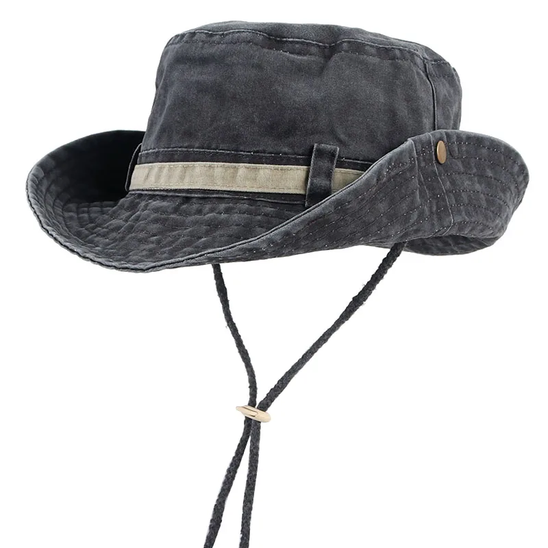 

Fishing Hiking Sun Hat Men Women Boonie Hat 2022 Wide Brim Bucket Hat Outdoor Safari Summer Cap Cotton Panama Fisherman Hat