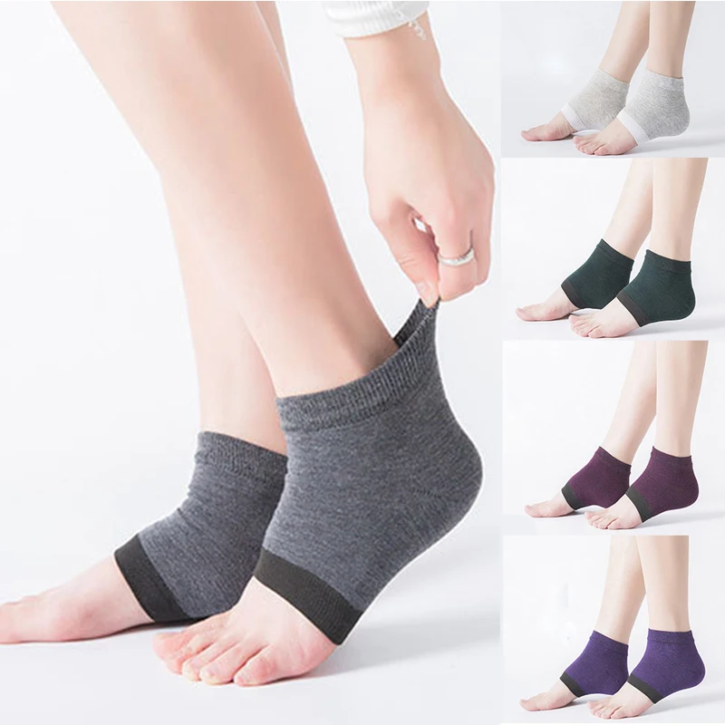 

1Pair Silicone Moisturizing Gel Heel Socks Anti Cracking Liner Heel Socks Soft Elastic Foot Socks Skin Care Heel Foot Protection