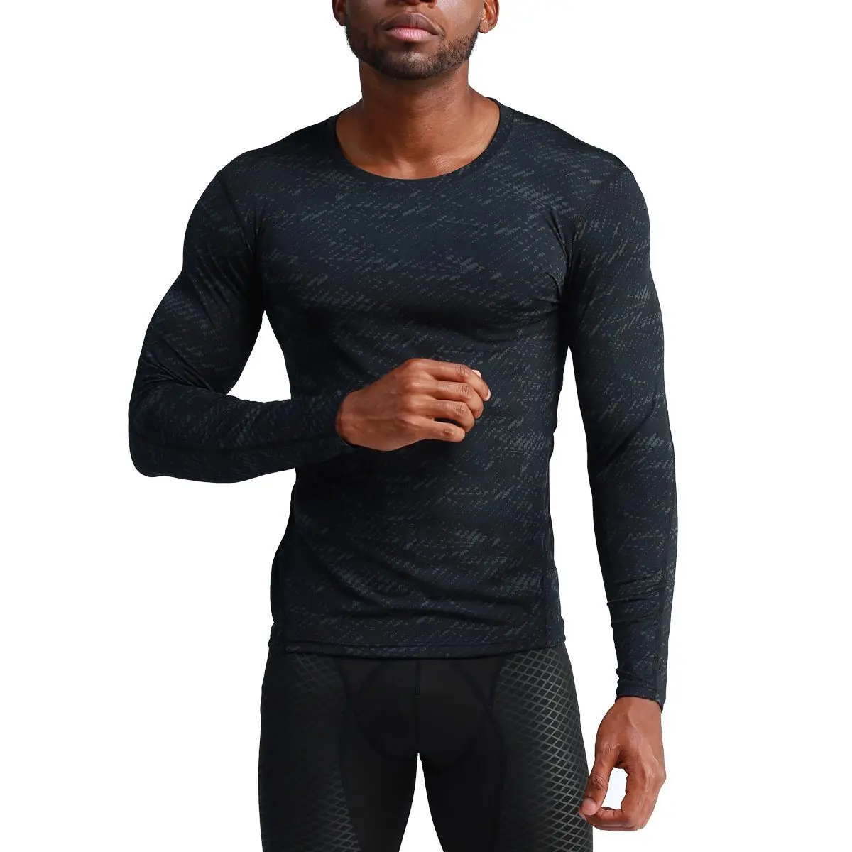 

Men Sports Basketball Training Long Sleeved Fitness Yoga Outdoor Running T Shirts Cycling Quick Dry Stretch Tights T-Shirts