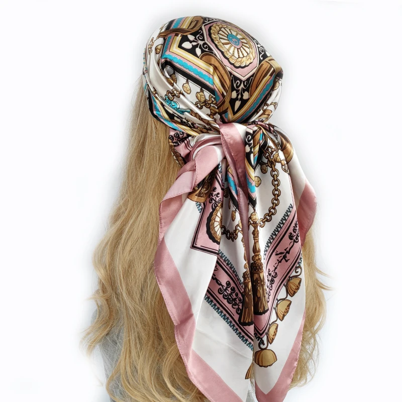 

2022 spring and autumn women's luxury silk new printing silk scarves tourism seaside large size scarf fashion sunscreen shawl
