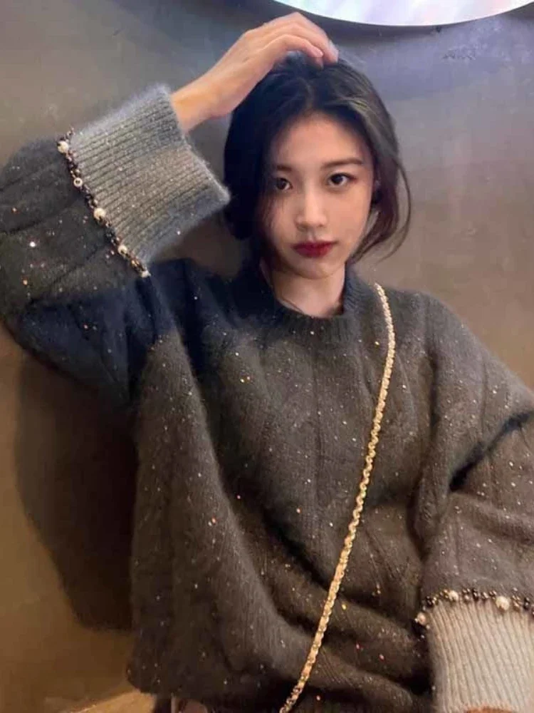 2024 зимняя мода элегантная женская толстовка с капюшоном в стиле ретро дизайн Sense