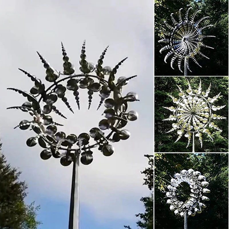 

Новая уникальная и волшебная металлическая ветряная мельница, 3D ветряная кинетическая скульптура, газон, металлические ветряные солнечные Спиннеры