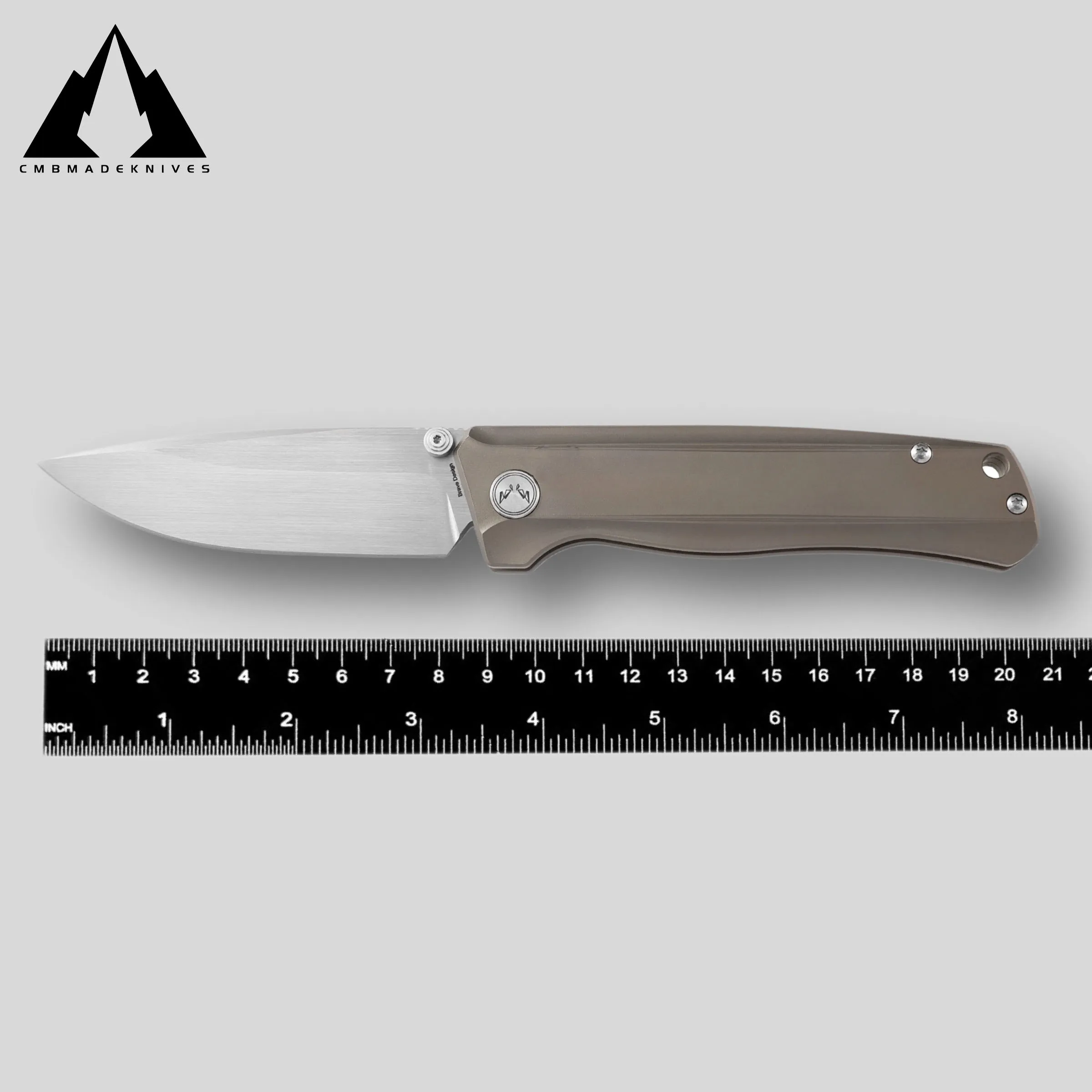 Фото Складной нож CMBMADEKNIVES Braveman с титановой рукоятью и сталью S35VN для кемпинга и активного отдыха, EDC CMB-17G №1