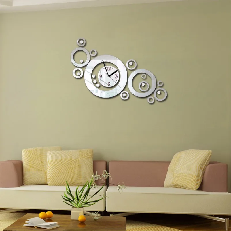 

Mirror wall sticker clock Living room clock acrylic removable mirror wall sticker DIY wall sticker clock