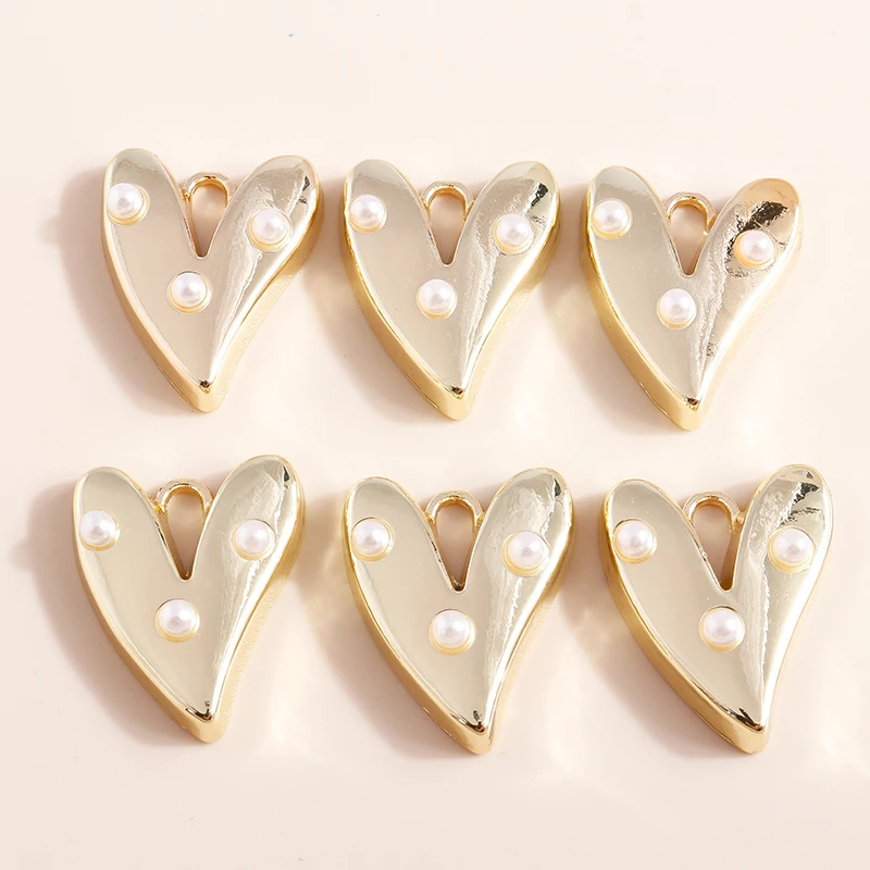 5 шт. изысканные хрустальные подвески в форме сердца элегантные жемчужные для