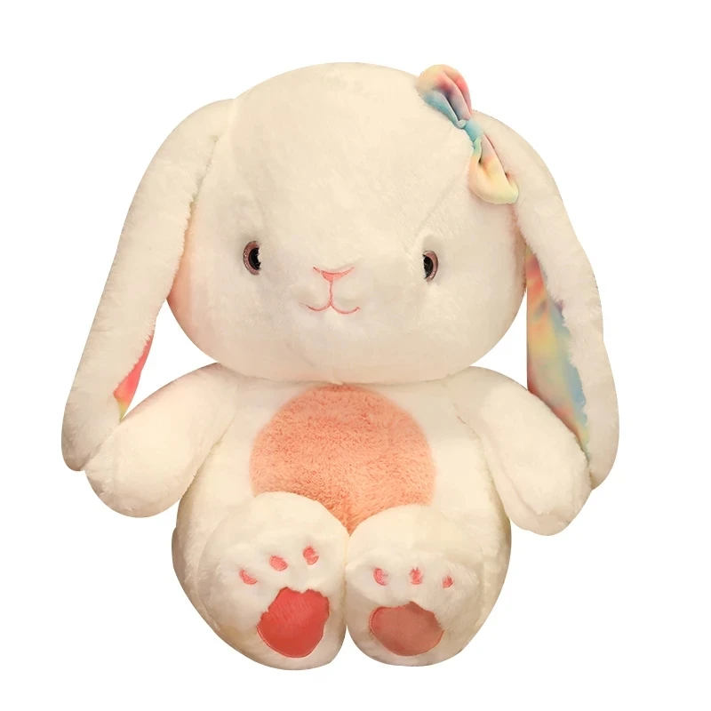 

1PC 25~40cm Sweet Fluffly Long Plush Lop Toy Stuffed Sitting Bowknot Rabbit Doll Adorable Bunny Plushie Girlfriend Girl Gift