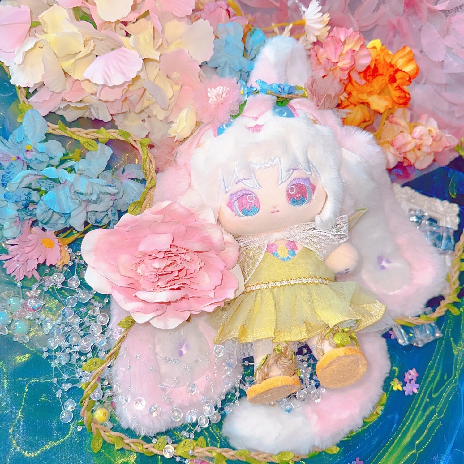 

Kawaii No attributes Monster Cute Rabbit Ear Dolls 20cm Cosplay Soft Plush Stuffed Doll Body Dress Up Plushie Pillow Xmas Gift