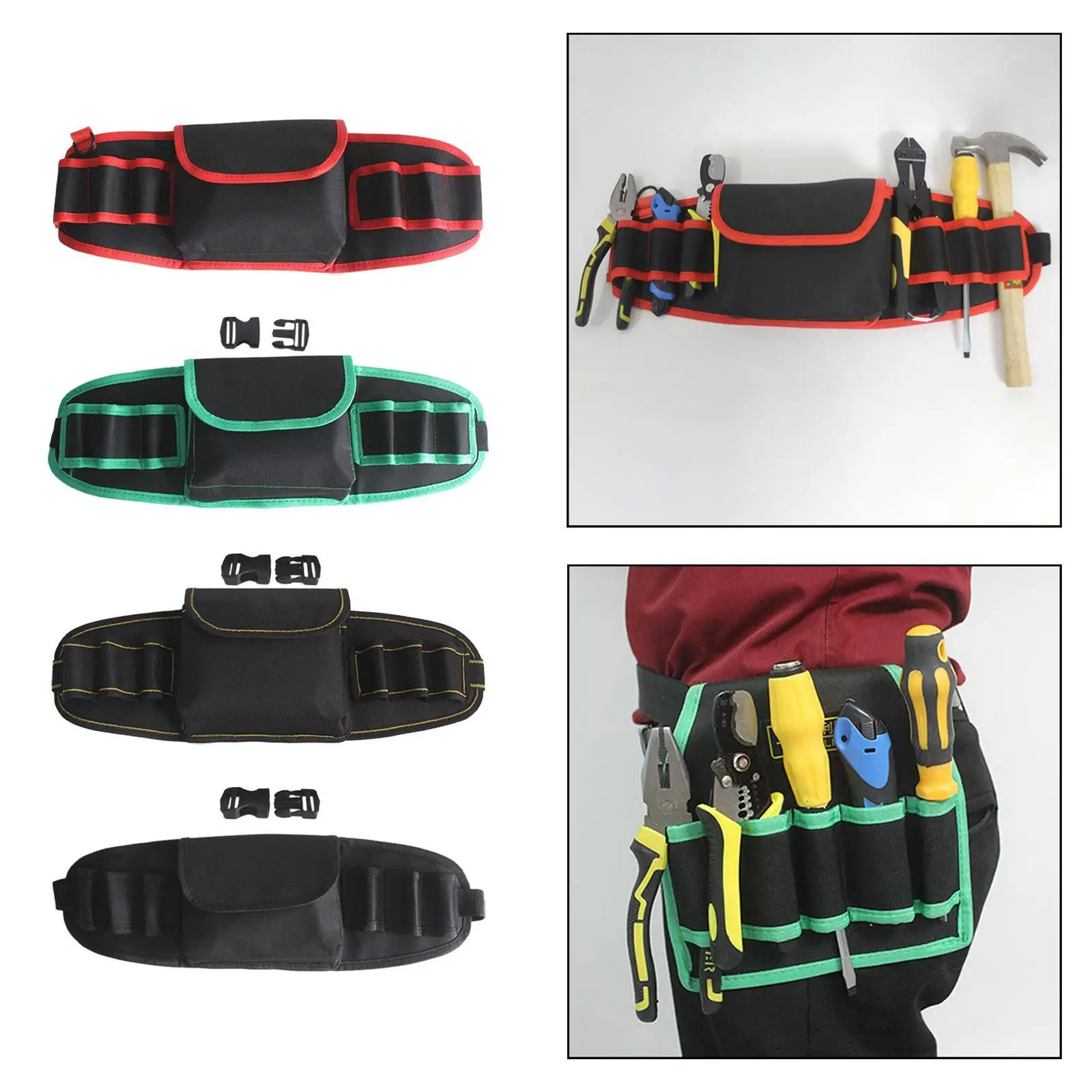 Ремень для инструментов сумка с несколькими карманами регулируемая из ткани