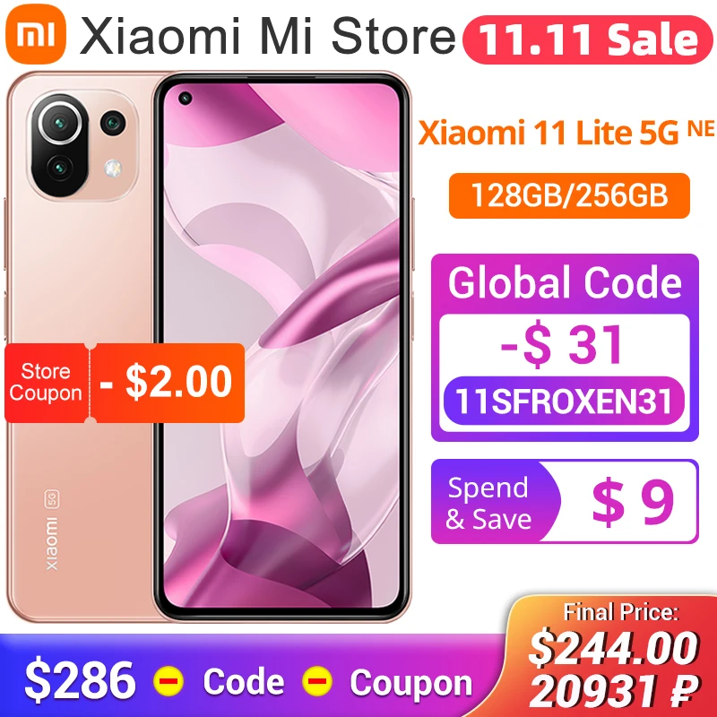 Ceny W Magazynie Globalna Wersja Xiaomi 11 Lite 5G NE Smartphone 8GB RAM 256GB ROM Snapdragon 778G Octa Core 64MP Potrójna Kamera 90Hz