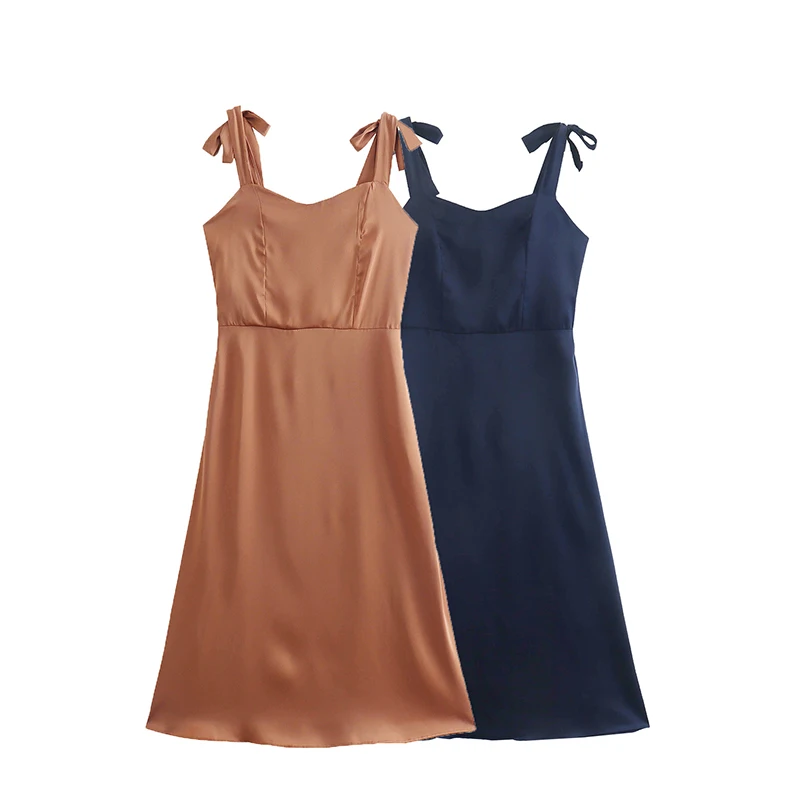 Женское модное однотонное атласное платье SIYANG на тюле с бретельками Элегантное