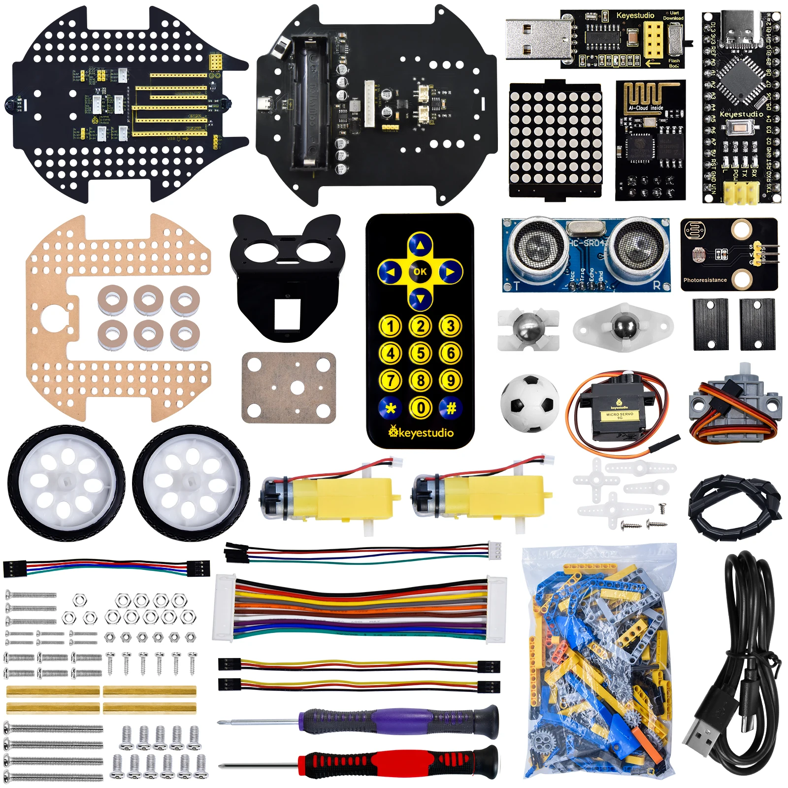 Фото Набор Keyestudio Beetlebot 3 в 1 для робота-автомобиля, совместимый с Arduino Nano STEM Education №3