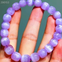 natural purple kunzite cat eye clear barrel beads bracelet 8 4x8 8mm crystal women men bracelet jewelry aaaaaa