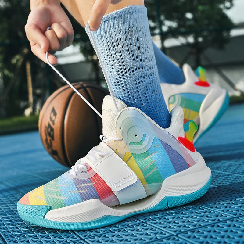 Fashion Colorful Designer Basketball Shoes Men High-top Men Platform Sneakers Professional Couple Basketball Sports Shoes Men