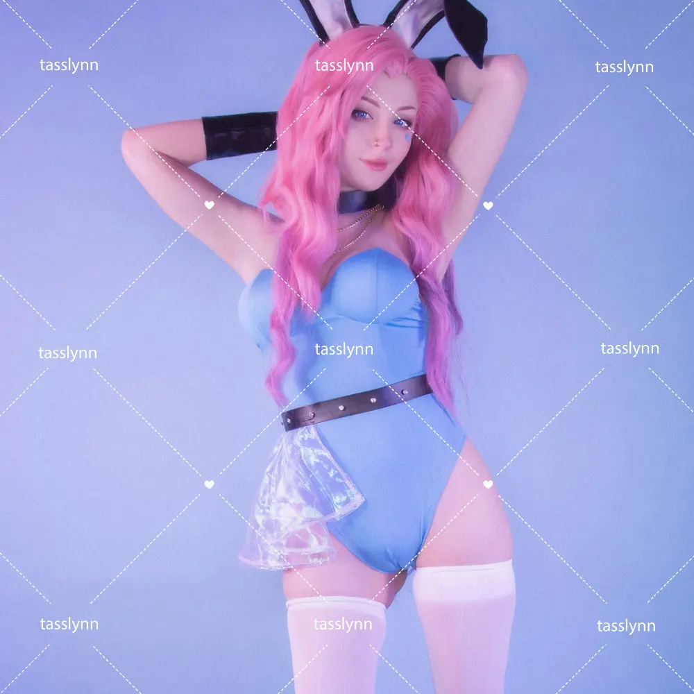 

Rabbit Seraphine Cosplay Bunny Girl Sexy Costumes Game LOL KDA Anime Figure Cosplay Costume Catsuit Party Halloween Girls Dress