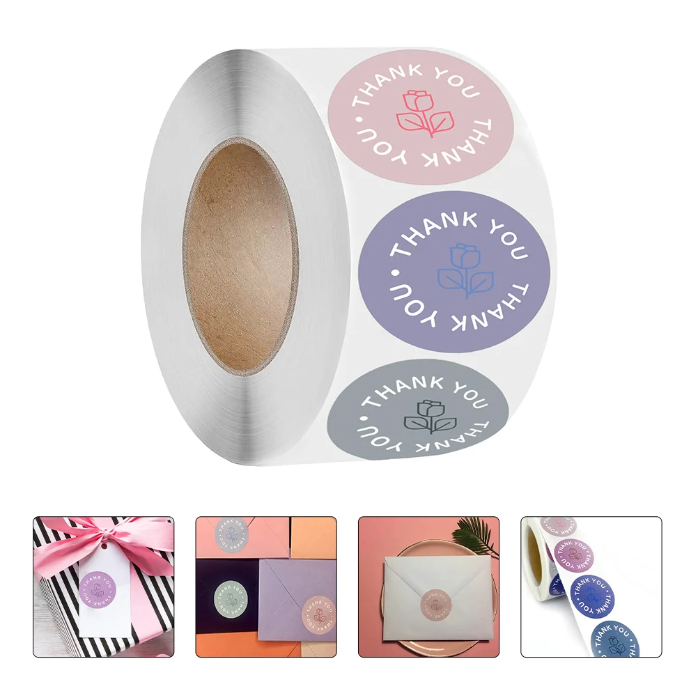 

5 Rolls Thank You Sticker Novel DIY Beautiful Sealing Stickers Present Sealing Stickers Gift Seals