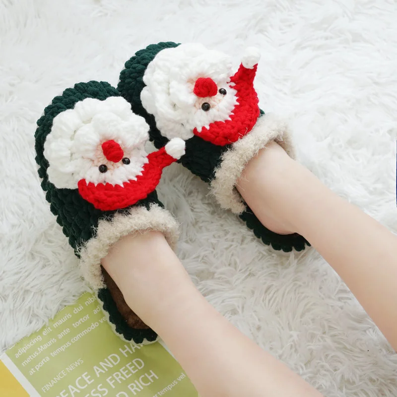 

Christmas style DIY hand woven slipper material bag self-made hand woven cute crystal anti slip gift to girlfriend in person