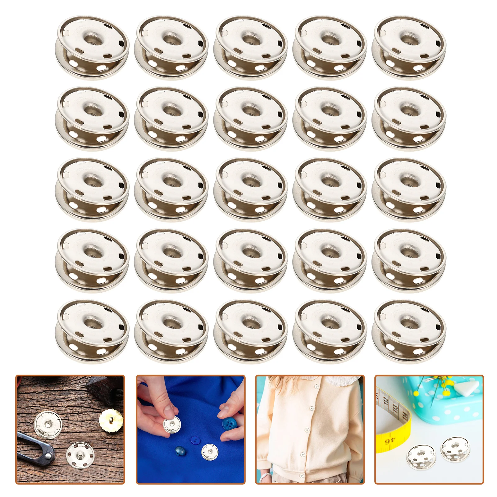 

Snap Buttons Button Snaps Sewing Fasteners Sew Metal Clothing Press Clasp Fastener Clothes Diy Clasps Closure Kit Fabric Purses