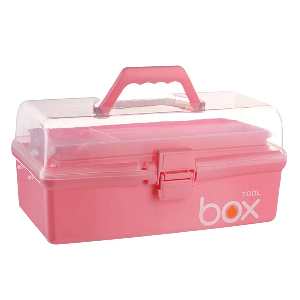 

Box Storage First Aid Boxes Tool Case Kit Lockable Compartments Plastic Empty Craft Folding Emergency Lid Organiser Portable